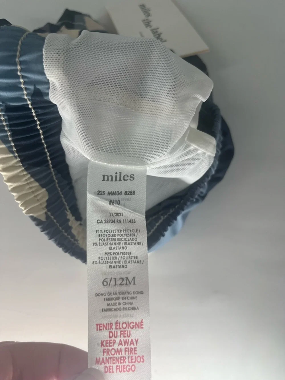 MILES THE LABEL NWT BABY BOYS LITTLE BOY CAMO DUSTY BLUE SWIM TRUNKS 6-12 MONTHS - Picture 5 of 6